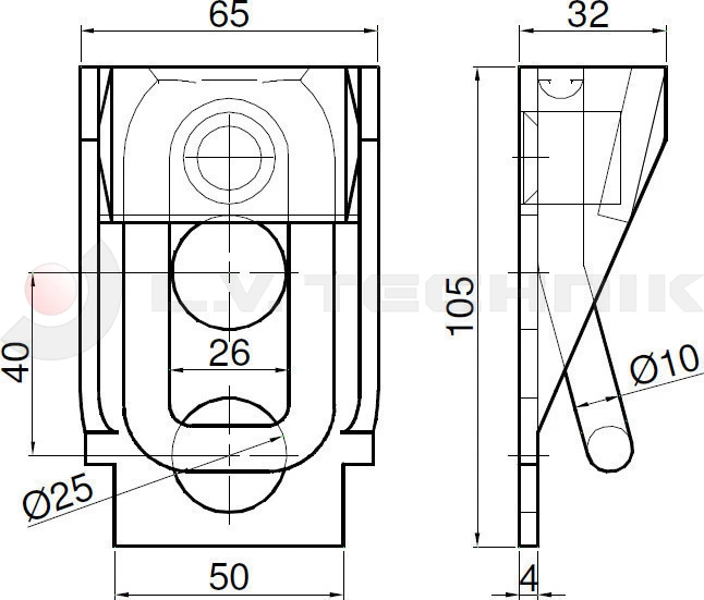 Lashing ring with housing