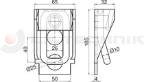 Lashing ring with housing