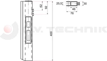 Zár 400mm csapos jobb