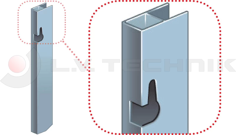Pinned lock counterpart 400mm right