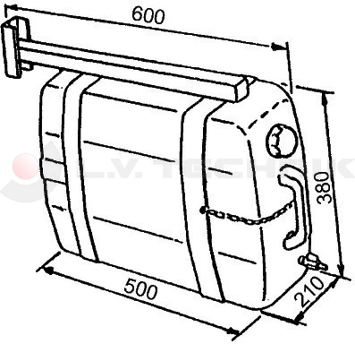 Water tank 25l with bracket