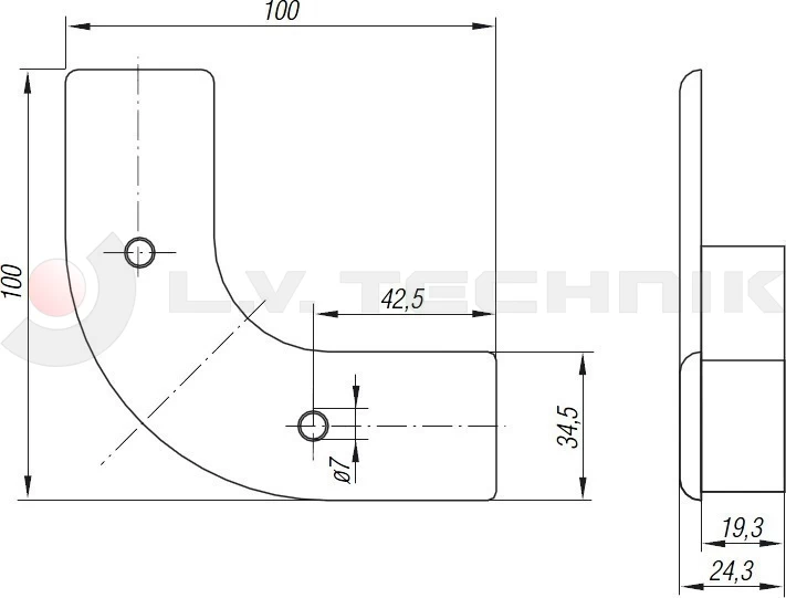 Lateral cover profile plastic cap