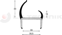 Ajtó tömítőprofil 35mm 3,2m