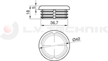 Plastic cap for tube 42mm