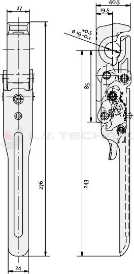 Tipper lock 664N straight