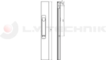 Hossz. tolózár 710.6 600mm jobb