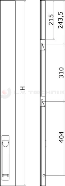 Hossz. tolózár 715.10 1015mm dupla záras bal