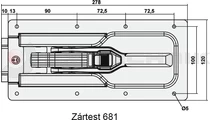 Zár 681S/1 belső biztosítós T-nyelves