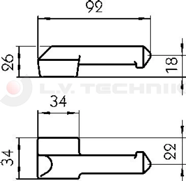 Hinge pin 655/656N left