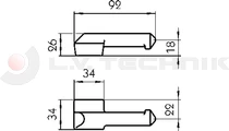 Hinge pin 655/656N left