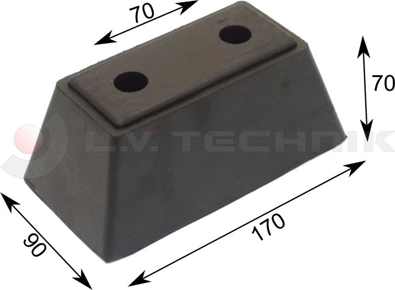 Rubber buffer 90x70x170