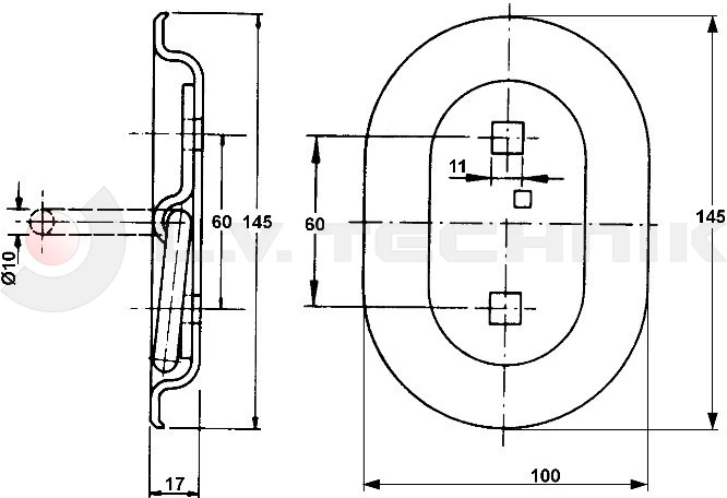 Lashing ring with plate