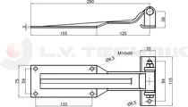 Rear door hinge inox