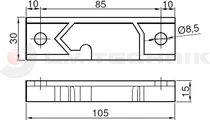 Recessed lock inox