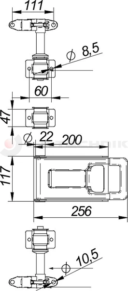 Lock for tube 21mm inox