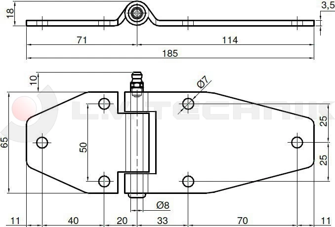 Door hinge inox