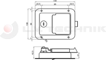 Recessed lock 108x140 inox