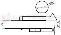 Recessed lock 92x119 inox