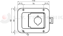 Recessed lock 92x119 inox