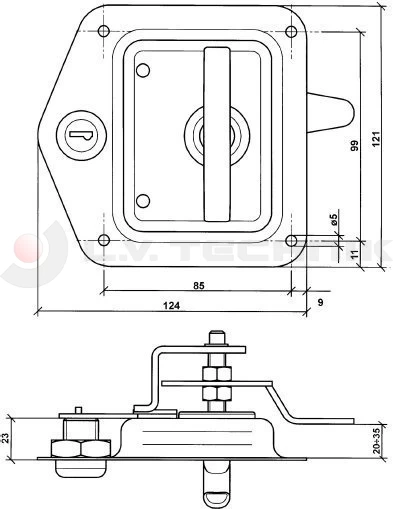 Recessed lock black
