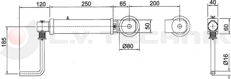 Brake crank with pulley with roller
