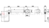 Brake crank with pulley with roller