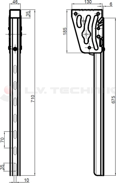 Lateral protection holder 710mm
