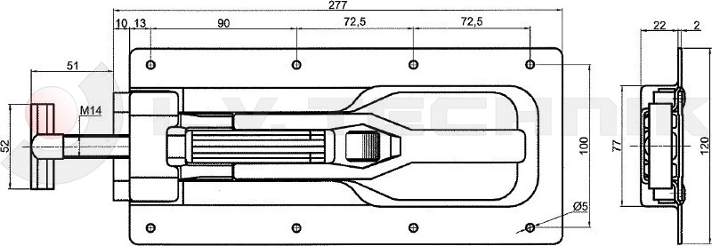 Zár 681S/1 belső biztosítós T-nyelves OLASZ