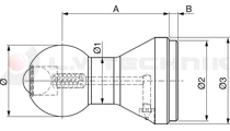 Tipper ball 80mm horizontal