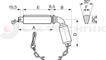 Tipper ball 80mm horizontal pin TIPO II