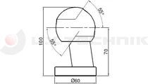 Tipping ball set 60mm vertical 2t