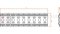 Horizontal lashing rail track 2964mm zp