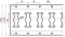 Horizontal lashing rail track 2964mm zp