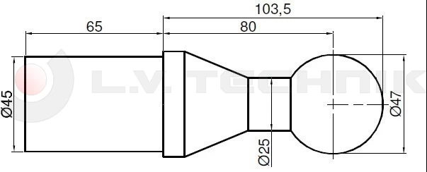 Tipping ball set 50mm horizontal 2t