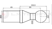 Tipping ball set 50mm horizontal 2t