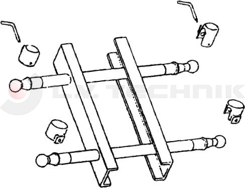 Tipping ball set 50mm horizontal 2t