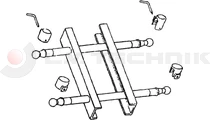 Tipping ball set 50mm horizontal 2t