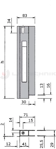 Planae lock 800mm with ledge right