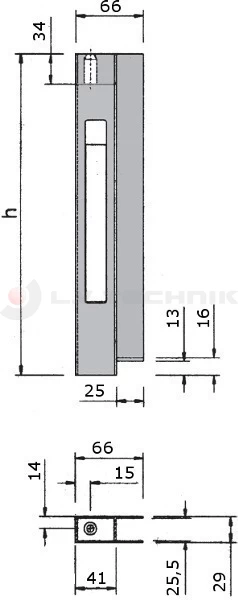 Zár .Planae 600mm sima bal