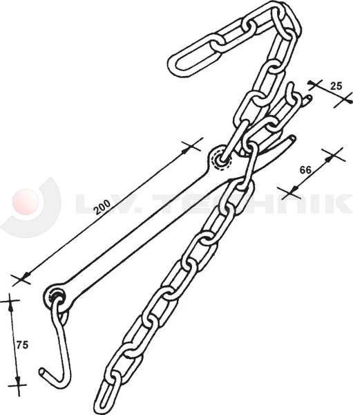 Galvanized hook with chain