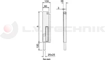 Extension for tipper pillar 600 25mm front