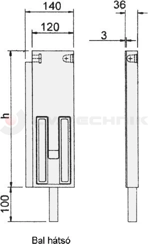 Extension for tipper pillar 600 25mm rear