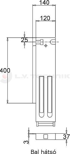 Tipper pillar 400 wedge rear right