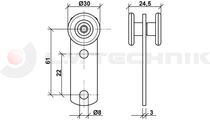 Roller 30mm single