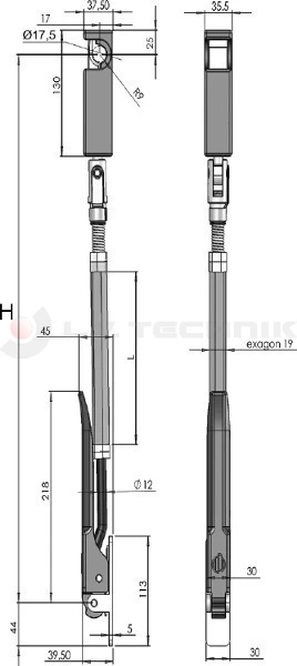 Tipper lock H10G 500mm