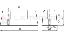 Rubber buffer 150x60x60