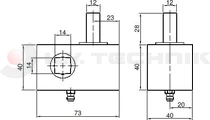 Curtain tensioner 12x12 squared left