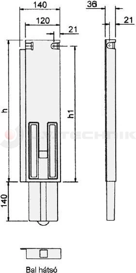 Tipper pillar 400 wedge KTL rear right