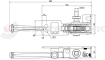 Curtain tensioner squared right