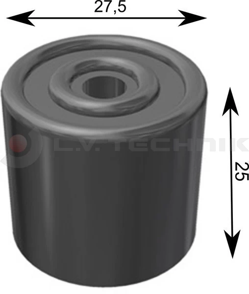 Rubber buffer round 27,5x25